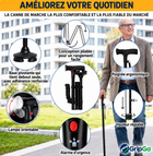 Canne de soutien pliable GripGo – Lampe LED, double poignée et base autoportante