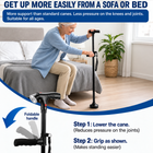 GripGo Folding Support Cane – LED Light, Dual Handle & Stand-Alone Base