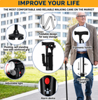 GripGo Folding Support Cane – LED Light, Dual Handle & Stand-Alone Base