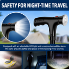 GripGo Folding Support Cane – LED Light, Dual Handle & Stand-Alone Base